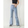 imageSweatyRocks Girls Casual High Waist Solid Denim Pants Stretchy Flare Leg Jeans with PocketLight Wash