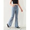 imageSweatyRocks Girls Casual High Waist Solid Denim Pants Stretchy Flare Leg Jeans with PocketLight Wash