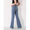 imageSweatyRocks Girls Casual High Waist Solid Denim Pants Stretchy Flare Leg Jeans with PocketPlain Blue