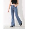 imageSweatyRocks Girls Casual High Waist Solid Denim Pants Stretchy Flare Leg Jeans with PocketPlain Blue