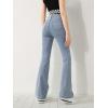 imageSweatyRocks Girls Casual High Waist Solid Denim Pants Stretchy Flare Leg Jeans with PocketPure Blue