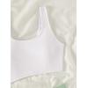 imageSweatyRocks Girls Color Block One Piece Bathing Suit Scoop Neck Cut Out Monokini SwimsuitWhite Green