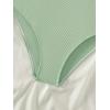 imageSweatyRocks Girls Color Block One Piece Bathing Suit Scoop Neck Cut Out Monokini SwimsuitWhite Green