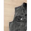imageSweatyRocks Girls Denim Vest Button Down Sleeveless Jean Jacket Outerwear with PocketsBlack