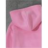 imageSweatyRocks Girls Letter Graphic Print Full Zip Fleece Hoodie Casual Long Sleeve Sweatshirt Cute Jacket with PocketPink