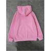 imageSweatyRocks Girls Letter Graphic Print Full Zip Fleece Hoodie Casual Long Sleeve Sweatshirt Cute Jacket with PocketPink
