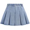 imageSweatyRocks Girls Raw Hem High Waist Denim Skirt A Line Pleated Mini Jean SkirtsLight Blue