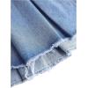 imageSweatyRocks Girls Raw Hem High Waist Denim Skirt A Line Pleated Mini Jean SkirtsLight Blue