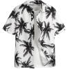 imageSweatyRocks Boys Tropical Graphic Print Short Sleeve Button Down Shirt Casual Hawaiian ShirtsBlack and White