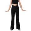 imageSweatyRocks Girls Casual High Waist Solid Denim Pants Stretchy Flare Leg Jeans with PocketBlack