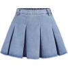 imageSweatyRocks Girls Raw Hem High Waist Denim Skirt A Line Pleated Mini Jean SkirtsLight Blue