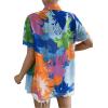 imageSweatyRocks Womens Boho Sheer Floral Print Short Sleeve Button Down Blouse Shirt TopsMulticolor