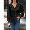 imageSweatyRocks Womens Cut Out Back Button Down Collared Blouses Long Sleeve Shirt TopsBlack