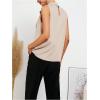 imageSweatyRocks Womens Elegant Sleeveless Stand Collar Tie Neck Blouse Tank TopApricot