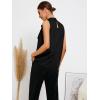 imageSweatyRocks Womens Elegant Sleeveless Stand Collar Tie Neck Blouse Tank TopBlack