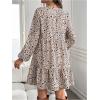 imageSweatyRocks Womens Floral Print Maternity Dresses Baby Shower Lantern Long Sleeve V Neck Pregnancy DressWhite