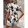 imageSweatyRocks Womens Floral Print V Neck Shirts Short Sleeve Casual Blouse TopsBlack and White