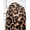 imageSweatyRocks Womens Long Sleeve Mock Neck Cold Shoulder Leopard Print Sheer Blouses TopsBrown