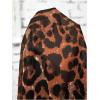 imageSweatyRocks Womens Long Sleeve Mock Neck Cold Shoulder Leopard Print Sheer Blouses TopsRust Brown