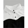 imageSweatyRocks Womens Long Sleeve Ruffle Hem Blouses Button Front Peplum TopsBlack and White
