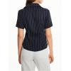 imageSweatyRocks Womens Striped Button Down Shirt Short Sleeve Collared Fitted Work Office Blouse Dressy TopsBlue