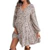 imageSweatyRocks Womens Floral Print Maternity Dresses Baby Shower Lantern Long Sleeve V Neck Pregnancy DressWhite