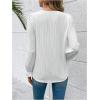 imageSweatyRocks Womens Long Sleeve Lace Blouses Casual V Neck Work Shirts TopsWhite