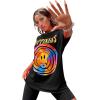 imageSweatyRocks Womens Short Sleeve Print See Through Sheer Mesh Crop Top T Shirt5 Dark Black