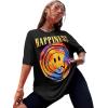 imageSweatyRocks Womens Short Sleeve Print See Through Sheer Mesh Crop Top T Shirt5 Dark Black