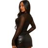 imageSweatyRocks Womens Short Sleeve Print See Through Sheer Mesh Crop Top T ShirtBlack