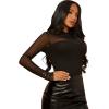 imageSweatyRocks Womens Short Sleeve Print See Through Sheer Mesh Crop Top T ShirtBlack