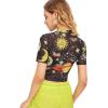 imageSweatyRocks Womens Short Sleeve Print See Through Sheer Mesh Crop Top T ShirtBlack Star