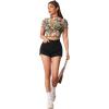 imageSweatyRocks Womens Short Sleeve Print See Through Sheer Mesh Crop Top T ShirtFloral Print
