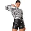 imageSweatyRocks Womens Short Sleeve Print See Through Sheer Mesh Crop Top T ShirtWhite