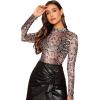 imageSweatyRocks Womens Short Sleeve Print See Through Sheer Mesh Crop Top T ShirtMulticolor2