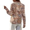 imageSweatyRocks Womens Chiffon Sexy Leopard V Neck Long Sleeve Blouse Shirt TopsBeige Paisley