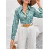 imageSweatyRocks Womens Chiffon Sexy Leopard V Neck Long Sleeve Blouse Shirt TopsBlue