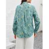 imageSweatyRocks Womens Chiffon Sexy Leopard V Neck Long Sleeve Blouse Shirt TopsBlue