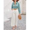 imageSweatyRocks Womens Chiffon Sexy Leopard V Neck Long Sleeve Blouse Shirt TopsBlue