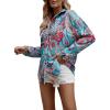 imageSweatyRocks Womens Chiffon Sexy Leopard V Neck Long Sleeve Blouse Shirt TopsBlue Pink