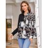 imageSweatyRocks Womens Chiffon Sexy Leopard V Neck Long Sleeve Blouse Shirt TopsChain Black