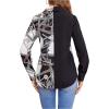 imageSweatyRocks Womens Chiffon Sexy Leopard V Neck Long Sleeve Blouse Shirt TopsChain Black