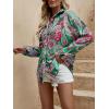 imageSweatyRocks Womens Chiffon Sexy Leopard V Neck Long Sleeve Blouse Shirt TopsGreen Pink