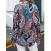 imageSweatyRocks Womens Chiffon Sexy Leopard V Neck Long Sleeve Blouse Shirt TopsNavy Blue Pink