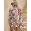 imageSweatyRocks Womens Chiffon Sexy Leopard V Neck Long Sleeve Blouse Shirt TopsPaisley White Red