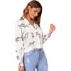 imageSweatyRocks Womens Chiffon Sexy Leopard V Neck Long Sleeve Blouse Shirt TopsTiger White