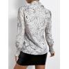 imageSweatyRocks Womens Chiffon Sexy Leopard V Neck Long Sleeve Blouse Shirt TopsWhite Floral