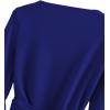 imageSweatyRocks Womens Long Sleeve V Neck Tie Knot Bandage Wrap Blouse Crop TopBright Blue