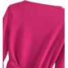 imageSweatyRocks Womens Long Sleeve V Neck Tie Knot Bandage Wrap Blouse Crop TopBright Pink