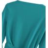 imageSweatyRocks Womens Long Sleeve V Neck Tie Knot Bandage Wrap Blouse Crop TopCadet Blue